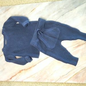 Monica + Andy Navy Knit set 6-9 months